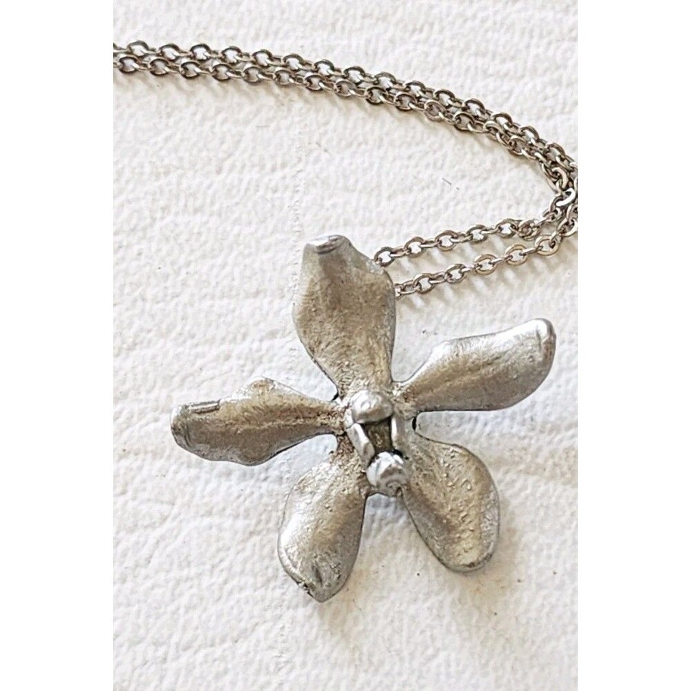 Selangor Pewter Necklace from ‘The Orchid Collection’ Fairy Flower Bloom Pendant